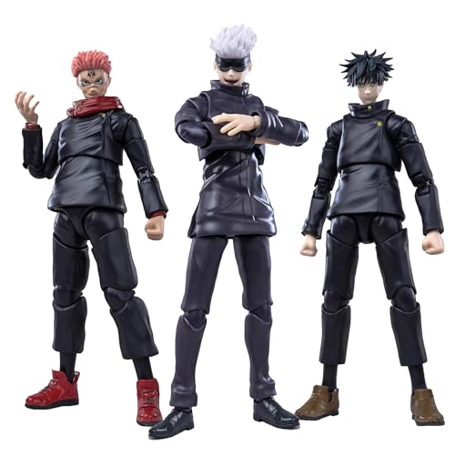 Jiumaocleu 3pcs JJK Figur Gojo Satoru Actionfigur Itadori Yuji Figure Fushiguro Megumi Modell, 18cm JJK Statue Gesicht wechselbare, handgefertigt Sammlerstück Desktop Dekoration von Jiumaocleu