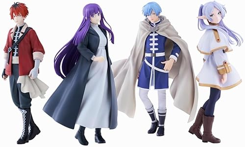 Jiumaocleu 4pcs Frieren: Beyond Journey's End Figur Frieren/Himmel/Fern/Stark Figur Statuen Modell Actionfigur Handgefertigte Sammlerstücke Geschenke von Jiumaocleu