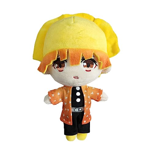 Jiumaocleu Agatsuma Zen'itsu Figure Soft Plush Pillow, 25cm Kamado Tanjiro Figure Stuffed Pillow Anime Soft Figure Hug Pillow Cushions Home Sofa Decoration Collectible von Jiumaocleu