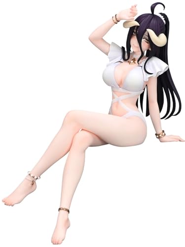 Jiumaocleu Albedo Figur Statue Albedo Nudelstopper, 1/7 Albedo Maßstab, 16 cm sitzende Pose, Anime-Actionfigur, Albedo Merch, Desktop-Dekoration, Sammlerstück von Jiumaocleu