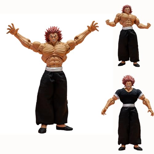 Jiumaocleu Anime BAKI Actionfigur 18cm Hanma Yujiro Figur Statue Modell, Gelenke beweglich, Gesicht veränderbar, Cartoon Manga Figure Handgemachte Sammlerstück Desktop Dekoration von Jiumaocleu