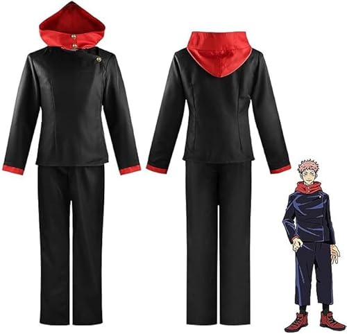 Jiumaocleu Anime Cosplay Costume Yuji Itadori School Uniform Outfits Suits Hooded Jacket + Pants Halloween Carnival Full Set Clothes Props von Jiumaocleu