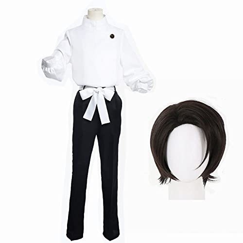 Jiumaocleu Anime Cosplay Kostüm Okkotsu Yūta Dress Up Uniform Tops + Hose + Gürtel + Perücke Anime Full Outfit Cosplay Anzug für Halloween Party von Jiumaocleu