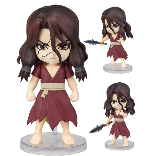 Jiumaocleu Anime Figur Senku Ishigami Actionfigur, 10 cm Mini Shishio Tsukasa Figur Kohaku Statue, Teile austauschbares Gelenk beweglich, Cartoon Manga Figur Handgefertigte Sammlerstücke Geschenke von Jiumaocleu