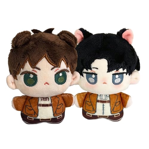 Jiumaocleu Anime Levi Plüschpuppen Eren Jaeger – Mini-Cartoon-Plüschfigur, Taschenanhänger, Dekoration, Geschenke, 12 cm, 2 Stück Jiumaocleu Anime Levi Plüschpuppen Eren Jaeger – Mini-Cartoon-Plüschfigur, Taschenanhänger, Dekoration, Geschenke, 12 cm, 2 Stück von Jiumaocleu