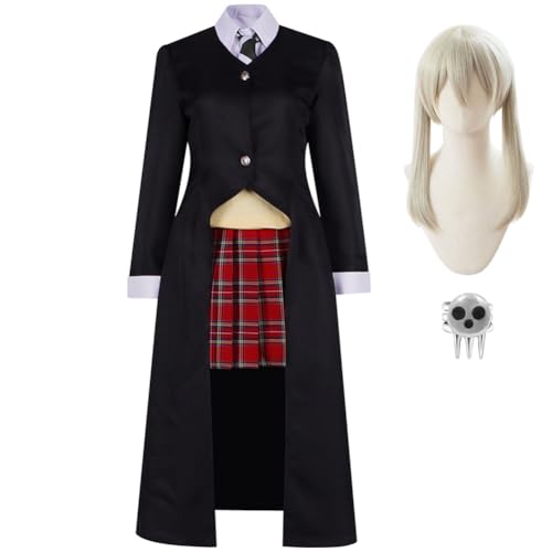 Jiumaocleu Anime Maka Albarn Cosplay Kostüm für Frauen, Maka Albarn Perücken Outfits Komplettes Set, Rollenspiel für Halloween Jiumaocleu Anime Maka Albarn Cosplay Kostüm für Frauen, Maka Albarn Perücken Outfits Komplettes Set, Rollenspiel für Halloween von Jiumaocleu