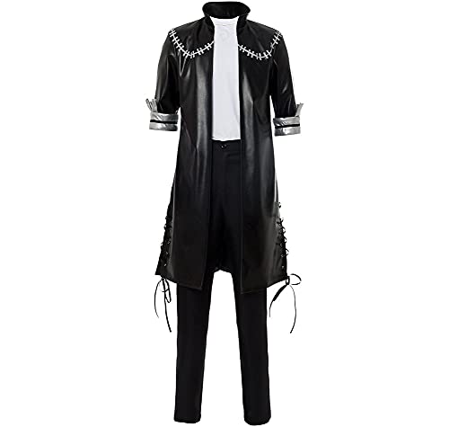 Jiumaocleu Anime My Hero Academia Dabi Cosplay Kostüm Lederjacke Mantel Herren Outfit Halloween Cosplay Verkleidung Geschenk für Ainme Fans von Jiumaocleu