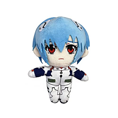 Jiumaocleu Ayanami Rei Plüschfigur – 20 cm kurze Frisur, blaue Ayanami-Rei-Figur, Puppe, weiche gefüllte Plüschpuppe, Wurfkissen, Spielzeug, Sofa, Schlafzimmer, Dekoration für Jungen und Mädchen von Jiumaocleu