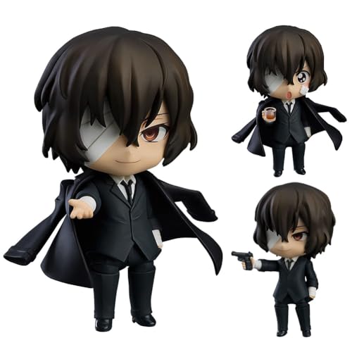 Jiumaocleu Bungo Stray Dogs Figur Statue Dazai Osamu Actionfigur Q Ver Anime BSD Figur Sammelfigur Niedliche Handgefertigte Desktop Dekoration für Fans von Jiumaocleu