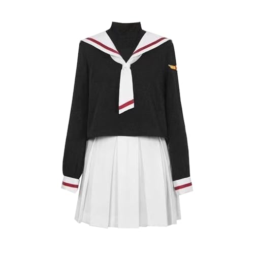 Jiumaocleu Cardcaptor Cosplay Uniform Kinomoto Cosplay Daidouji Tomoyo Cosplay Matrosenanzug Uniformen Li Syaoran Kostüm Komplettes Set Anime Cosplay Prop für Party von Jiumaocleu