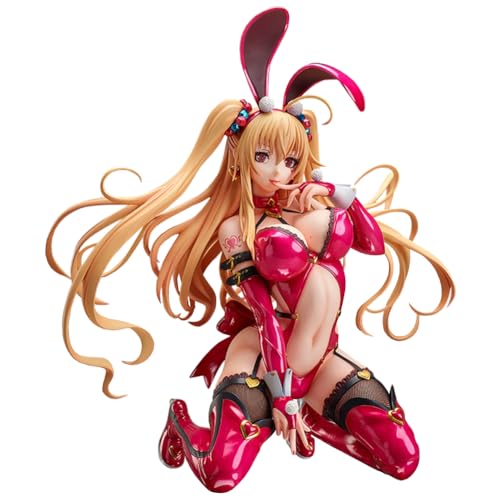 Jiumaocleu Caroline Yuri Figur Modell Statue, 35 cm Kniehaltung, rotes Häschen, Mädchen, Anime-Actionfigur, Skulptur, handgefertigt, Sammlerstück, Desktop-Display-Dekoration von Jiumaocleu