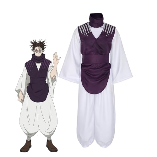 Jiumaocleu Choso Cosplay Kostüm mit Perücke Anime JJK Cosplay Choso Lila Uniform Outfit Komplettes Set Verkleidung Kostüm für Halloween Karneval Party von Jiumaocleu