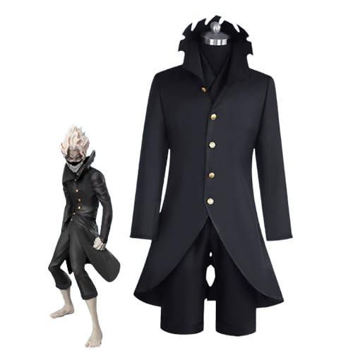 Jiumaocleu DAN DA DAN Cosplay Kostüm Takakura Ken Cosplay Schwarz Umhang Jacke Komplettes Set von Okarun Cosplay Outfit Anzug für Fans von Jiumaocleu