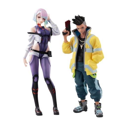 Jiumaocleu David Martinez Figur Lucy Statue Rebecca Action 1/7 Maßstab Anime Figur Lucyna Kushinada Modell Sammlerstück Desktop Display Dekoration Geschenke für Fans von Jiumaocleu