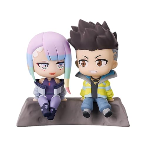 Jiumaocleu David Martinez Figur Lucyna Kushinada Statue, 8 cm Mini Anime Figur David und Lucy Figur Modell Skulptur Sammlerstück Desktop Display Dekoration Geschenke für Fans von Jiumaocleu