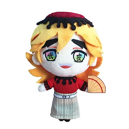 Jiumaocleu Douma Figure Soft Plush Pillow, 25cm Kamado Tanjiro Figure Stuffed Pillow Anime Soft Figure Hug Pillow Cushions Home Sofa Decoration Collectible von Jiumaocleu