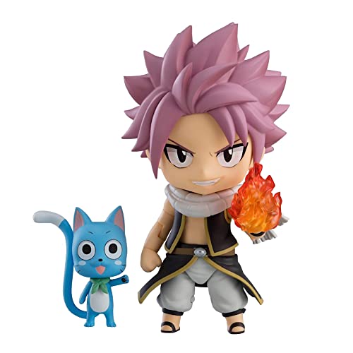 Jiumaocleu Fairy Tail Figuren Statue - Q Ver Natsu Dragneel und Happy Figure Modell Anime Actionfigur, Wechselbares Gesicht, Niedlicher Tonmann Handmade Sammlerstück Geburtstagsgeschenke von Jiumaocleu