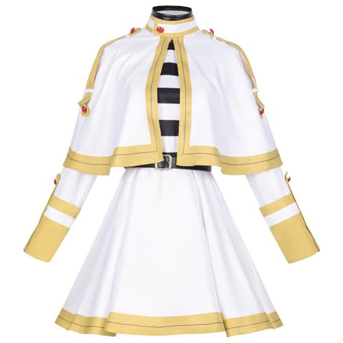 Jiumaocleu Frieren Cosplay Kostüm mit Perücke, Anime Frieren: Beyond Journey's End Komplettes Set Cosplay Outfits Anzug Fern Cosplay Uniform mit Zubehör für Fans von Jiumaocleu