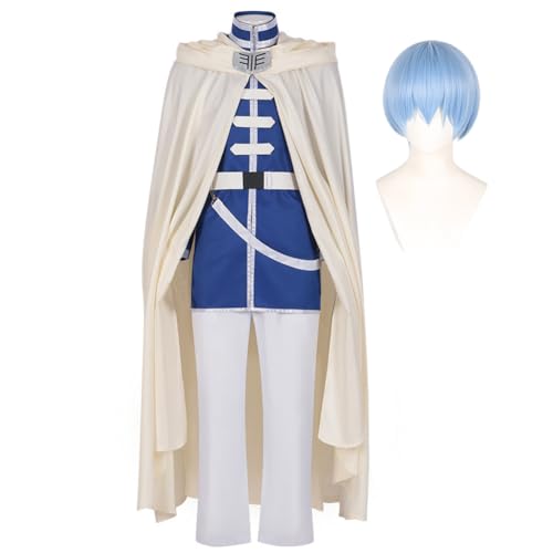 Jiumaocleu Frieren Cosplay Kostüm mit Perücke, Anime Frieren: Beyond Journey's End Komplettes Set Cosplay Outfits Anzug Fern Cosplay Uniform mit Zubehör für Fans von Jiumaocleu