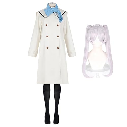 Jiumaocleu Frieren Cosplay Kostüm mit Perücke, Farn Cosplay Uniform Stark Komplettes Set Cosplay Outfits Anzug, Anime Frieren: Beyond Journey's End Cosplay Winter Kleidung von Jiumaocleu