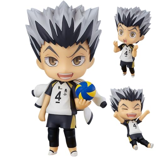 Jiumaocleu Haikyuu!! Figur Kotaro Bokuto Actionfigur, 10 cm Mini Anime Figur Haikyuu Actionfigur Statue, Gesicht und Zubehör abnehmbar, PVC Handgefertigte Sammlerstücke Geschenke von Jiumaocleu