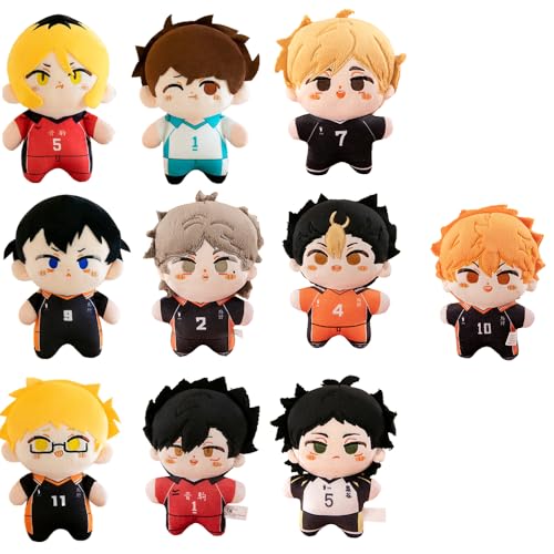 Jiumaocleu Haikyuu Weiche Figur Hinata Shoyo Wurfkissen, 20 cm, niedliches Anime-Haikyuu, weiches Figuren-Umarmungskissen, Schultaschen-Anhänger, Charm, Zuhause, Sofa, Dekoration, Weihnachtsgeschenke, von Jiumaocleu