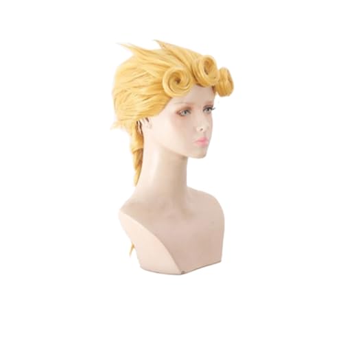 Jiumaocleu JJBA Giorno Giovanna Cosplay Kostüm Outfits Anzug mit Perücke Komplettes Set von Dress Up Uniform für Halloween Karneval Party von Jiumaocleu