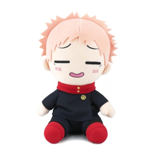 Jiumaocleu JJK Plüsch Itadori Yuji Plush Puppe Weich Figur, 23cm Anime JJK Plüschtier Itadori Yuji Plüschfigur Kopfkissen Kissen Sofa Dekoration Geschenk von Jiumaocleu