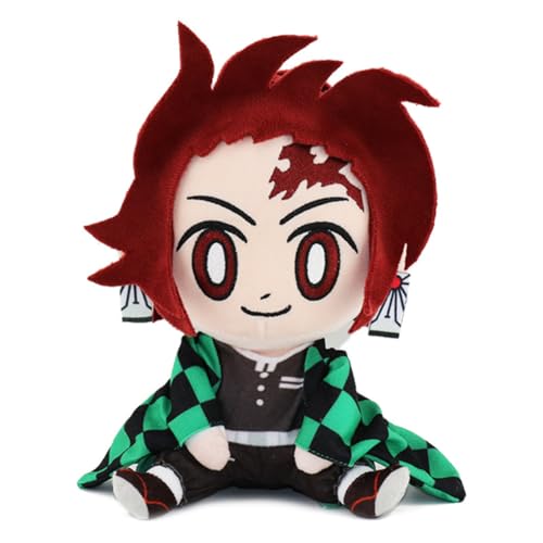 Jiumaocleu Kamado Tanjiro Weiche Figur Kopfkissen, 20cm Anime Figur Wurfkissen Umarmungs Kissen Fans Sammlung, Niedliches Dekokissen für Sofa Heimdekoration von Jiumaocleu