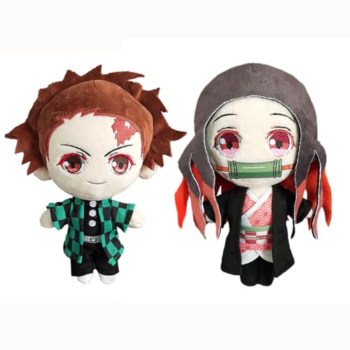 Kamado Tanjiro and Kamado Nezuko Soft Figure Pillow, 25cm Anime Figure Stuffed Pillow Throw Pillow Cushions Home Sofa Decoration Collectible von Jiumaocleu