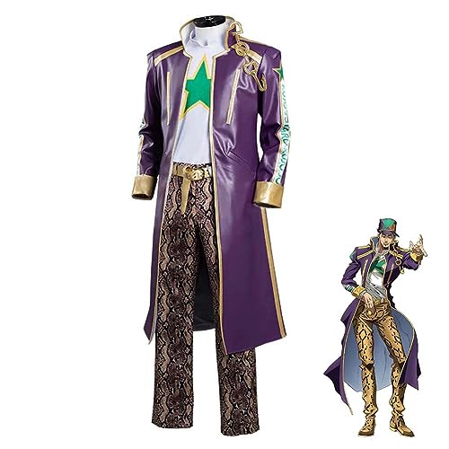 Jiumaocleu Kujo Jotaro Cosplay Kostüm Anime Cosplay Outfits Anzüge Komplettes Set von Dress Up Uniform Halloween Karneval Party Verkleidung Zubehör von Jiumaocleu