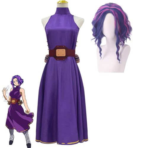 Jiumaocleu MHA Cosplay Kostüm Lady Nagant Cosplay Kampfanzug Lila Kleid Anime Cosplay Outfits Anzug Komplettes Set Rollenspiel für Karneval Halloween Party von Jiumaocleu