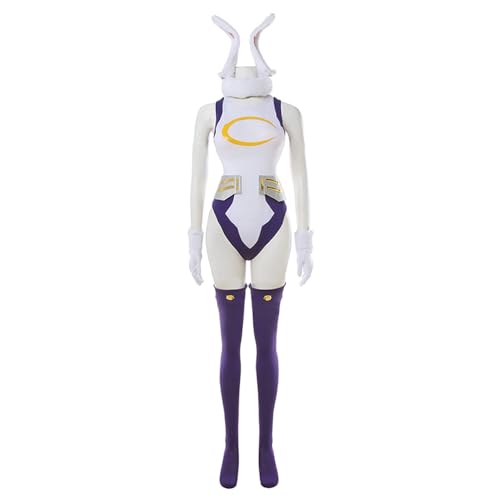 Jiumaocleu Miruko Cosplay Costume MHA Cosplay Jumpsuit Rabbit Hero Mirko Costume Bodysuit Suit with Miruko Wig for Halloween von Jiumaocleu