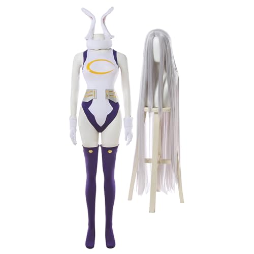 Jiumaocleu Miruko Cosplay Costume MHA Cosplay Jumpsuit Rabbit Hero Mirko Costume Bodysuit Suit with Miruko Wig for Halloween von Jiumaocleu