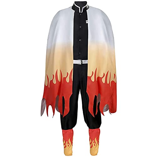 Jiumaocleu Rengoku Kyoujurou Cosplay Kostüm Outfit Anime Cosplay Umhang Jacke Rolle Cosplay komplettes Kostüm Set für Halloween Karneval Party von Jiumaocleu