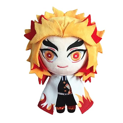 Jiumaocleu Rengoku Kyoujurou Figure Soft Plush Pillow, 25cm Kamado Tanjiro Figure Stuffed Pillow Anime Soft Figure Hug Pillow Cushions Home Sofa Decoration Collectible von Jiumaocleu