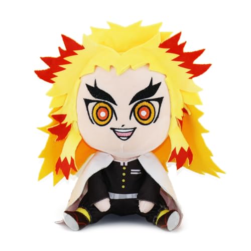 Jiumaocleu Rengoku Kyoujurou Weiche Figur Kopfkissen, 20cm Anime Figur Wurfkissen Umarmungs Kissen Fans Sammlung, Niedliches Dekokissen für Sofa Heimdekoration von Jiumaocleu