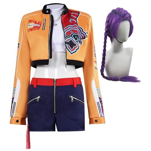 Jiumaocleu Rumi Cosplay Anime Rumi Kostüm mit Perücke, Anime Rollenspiel Uniform Komplettes Set Halloween Party Karneval Dress Up Bühnenaufführung Uniform für Frauen Jiumaocleu Rumi Cosplay Anime Rumi Kostüm mit Perücke, Anime Rollenspiel Uniform Komplettes Set Halloween Party Karneval Dress Up Bühnenaufführung Uniform für Frauen von Jiumaocleu