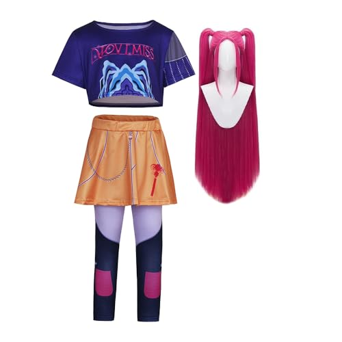 Jiumaocleu Rumi Cosplay Zoey Kostüm für Kinder | Zoey Cosplay Mira Kostüm Verkleidung Komplettes Set Rollenspiel Outfits Halloween Dress Up für Damen Mädchen Jiumaocleu Rumi Cosplay Zoey Kostüm für Kinder | Zoey Cosplay Mira Kostüm Verkleidung Komplettes Set Rollenspiel Outfits Halloween Dress Up für Damen Mädchen von Jiumaocleu