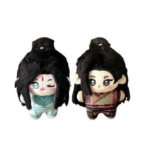 Jiumaocleu Shi Qing Xuan und He Xuan weiche Figuren-Wurfkissen, 10 cm, Mini-Anime, Tian Guan Ci Fu-Figur, Umarmungskissen, Schultasche, Geldbörse, Anhänger, Charm, Heimdekoration, Sofa-Dekoration von Jiumaocleu