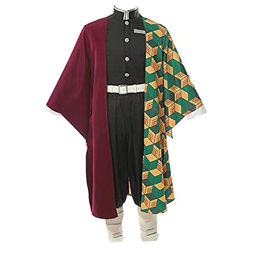 Jiumaocleu Tomioka Giyuu Cosplay Kostüm Outfit Anmie Cosplay Herren Umhang Jacke Rolle Cosplay Komplettes Set von Verkleidung Kostüm für Halloween Karneval Party von Jiumaocleu