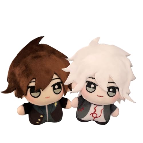 Jiumaocleu Weiche Anime-Figur, Nagito Komaeda, weiche Figur, Kissen, Naegi Makoto weiche Figur, Mini-Wurfkissen, Schultaschen-Anhänger, Charm, hängende Dekoration, 2 Stück von Jiumaocleu