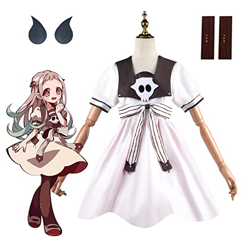 Jiumaocleu Yashiro Nene Cosplay Outfit - Anime Toilette Gebundenes Hanako-kun Cosplay Kostüm, Yashiro Nene Kurzarm Kleid Anzüge mit Zubehör für Frauen Mädchen von Jiumaocleu