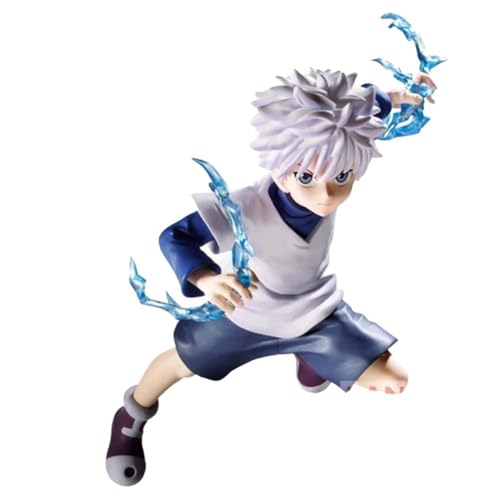 Killua Zoldyck Figur Statue, Kampfpose, Anime-Figur, Modell, Kuchendekoration, Desktop-Figur, handgefertigt, Sammlerstück, Geschenke für Fans von Jiumaocleu