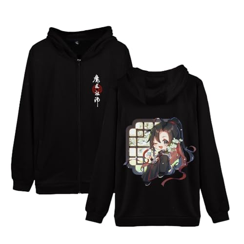 Mo Dao Zu Shi Hoodie Sweatshirt Zip Jacke LAN Wang Ji and Wei Wu Xian 3D Drucken Pullover Sweater Schwarz Hoodies Langarm mit Taschen für Kinder und Erwachsene von Jiumaocleu