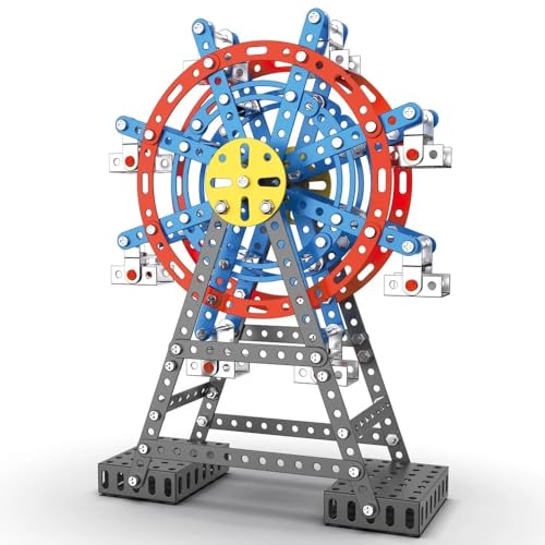 Jixin Xyzhi Bausets STEM Montage Metall Spielzeug Riesenrad Modellbausatz Engineering Bausatz für Erwachsene und Jugendliche, Eltern-Kind-Interaktion, Bausets Geschenke für Kinder 8-16 Jahre von Jixin Xyzhi