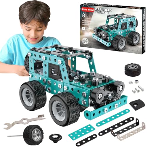 Jixin Xyzhi Erector Sets Stem Assembly Metal Toys 3D Metal Puzzle Off-Road Model Kit Engineering Building Sets Parent-Child Interaction Construction Sets Gifts for Kids 8-16 Blue… von Jixin Xyzhi