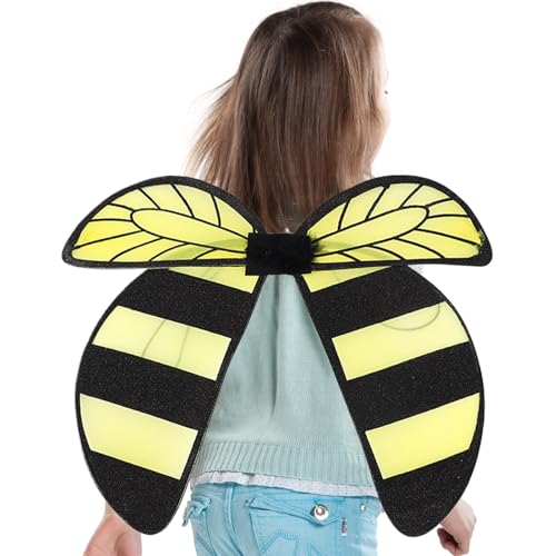 Jlkegfdf Bienenflügel für Kleinkinder, Cosplay-Flügel – Kreative Bienen-Schmetterlingsflügel, Kostüm, Cosplay-Zubehör für Mädchen, Halloween, Cosplay, Partys, Gastgeschenke von Jlkegfdf