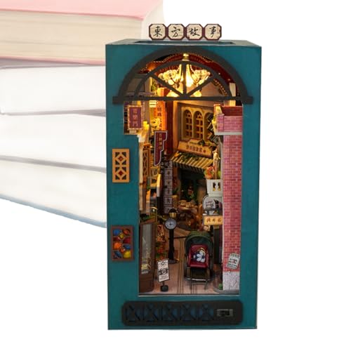 Bücherregal Nook Insert - 21x16cm Miniaturhaus, LED Light Kit, DIY Diorama -Handwerk, Holzmodelldisplay, kreativer Raumverzierung | Perfekt für Familienfreunde Geschenkbibliothek Lesen Eckdekoration Bücherregal Nook Insert - 21x16cm Miniaturhaus, LED Light Kit, DIY Diorama -Handwerk, Holzmodelldisplay, kreativer Raumverzierung | Perfekt für Familienfreunde Geschenkbibliothek Lesen Eckdekoration von Jlobnyiun