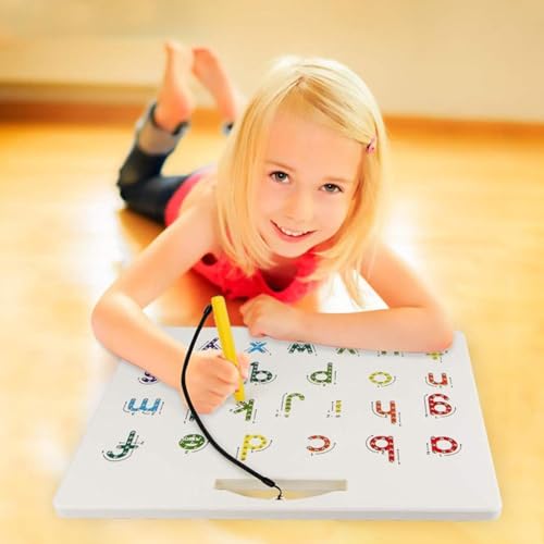 Doppelseitige magnetische Buchstabentafel, magnetisches Alphabet-Zeichenbrett,Doppelseitige magnetische Alphabet-Edition 2-in-1 - Stem Toy Letters Learning, Magnets Tracing Board, Üben von Lernspielze von Jlobnyiun